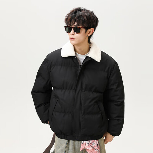 VUUG outdoor winter clothing functional wind cotton jacket men's American fashion trend cold-proof plus velvet jacket men black S