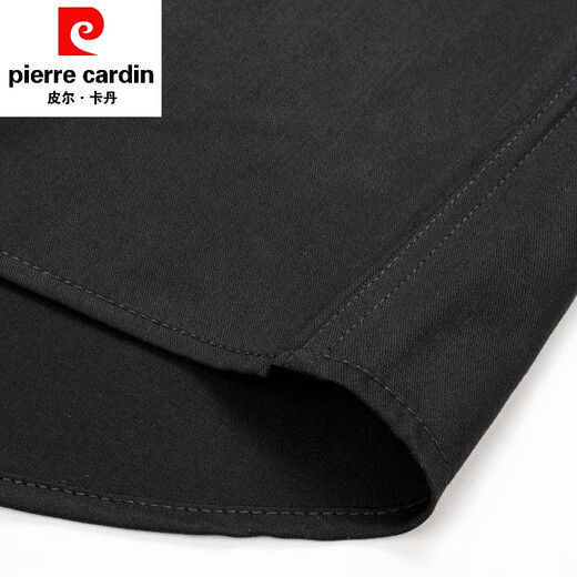 Pier Cardin French Shirt Shirt à manches longues pour hommes à manches longues Black Elastic Non-Scalding et Anti-Wrinkes Business Formal Dress Trend W026-1 Gold Cuffe Links 40
