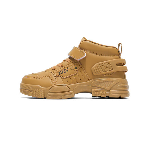 Snoopy (SNOOPY) 50% off children's shoes, children's cotton shoes, new winter short fleece warm sports shoes for boys and girls, medium and large children, brown, size 38, suitable for inner length 24.0cm