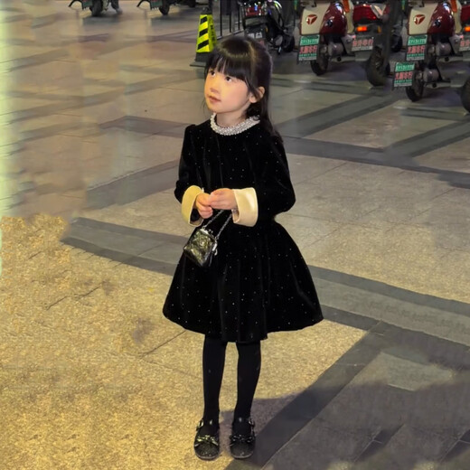 Disney (Disney) Girls Dress 2025 New Winter Clothes Children's Winter Velvet Thickened Western Style Little Girl Red Princess Dress Red 140 cm