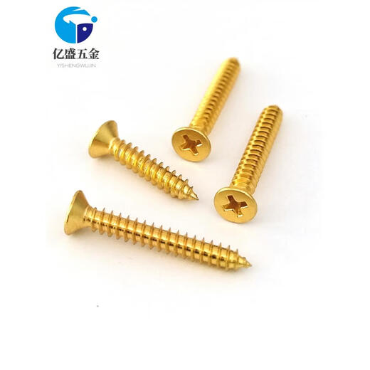 Pengju Golden 304 Edelstahlschraube Kreuzungsköpfe selbstklopfen ausgedehnt flacher Kopf Holzzahnschraube M2m3m4m5m6 m2*20200 Stücke
