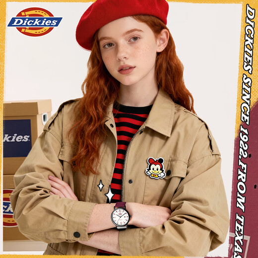 Dickies student watch women's junior high school student special silent exam watch sports calendar quartz watch canvas CL-686 red