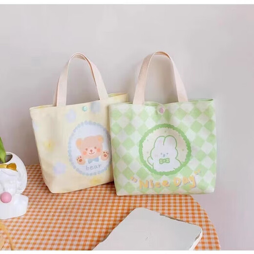 Cartoon Katie kt cute canvas bag casual simple portable canvas bag commuter versatile bag girl handbag strawberry kt canvas bag