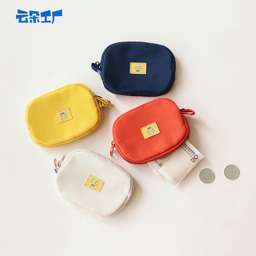 OTHER/Other Yunduo Factory Small Yellow Face Round Corner Coin Wallet Zip Mini Cute Key Storage Bag Portable Coin Bag Beige