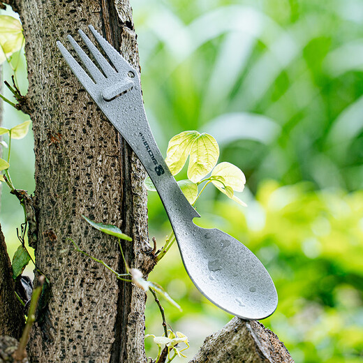 SACHUI pure titanium camping picnic tableware outdoor bottle opener knife, fork and spoon multi-function five-in-one lightweight portable titanium alloy pure titanium five-in-one multi-function spoon and fork