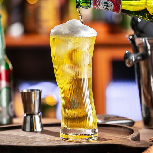 Genas S-shaped creative beer mug, home craft beer mug, commercial bar drinking glass, restaurant juice mug, two