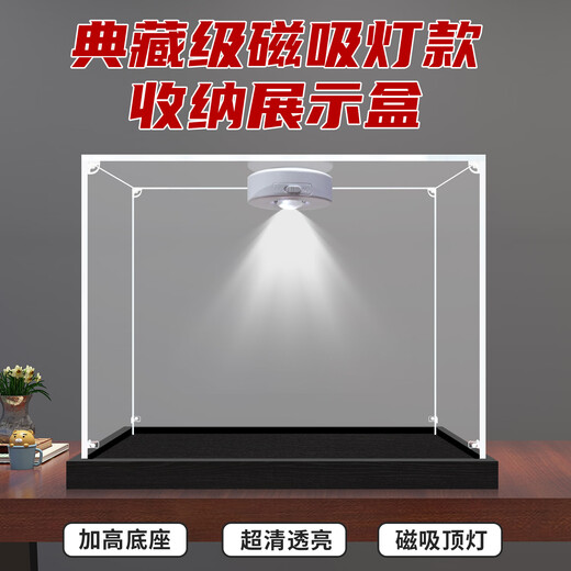 Lingzhi customized thickened acrylic display box suitable for Lego transparent storage dust cover animation hand model building block box inner diameter length, width and height 50*30*25cm