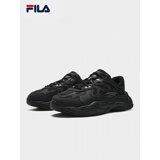 FILA Mars 4 S mesh retro running shoes men's shoes 2025 winter new dad shoes breathable sports shoes black/grey black/grey-BP 40.5