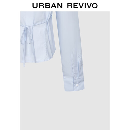 UR2026 Spring New Women's Casual Cotton Slim Fit Embroidered Short Cardigan Shirt UYY250102 Light Blue S