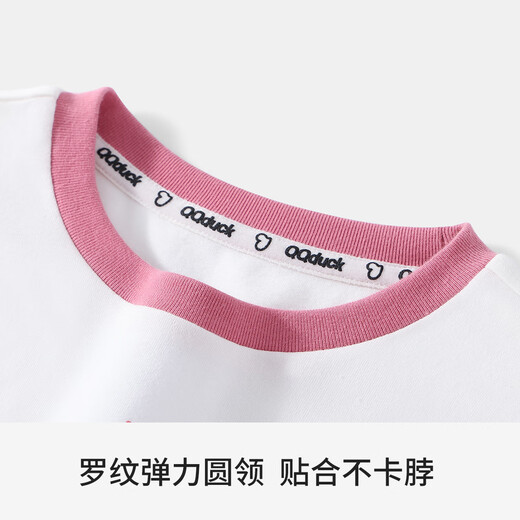 Cocoa Duck (QQ DUCK) children's clothing children's long-sleeved T-shirt antibacterial spring contrasting color raglan T-shirt for boys and girls fun fashion clothes for babies
