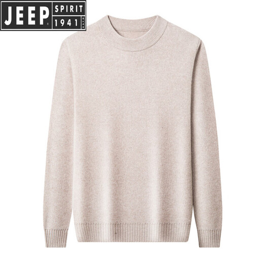 JEEP SPIRIT Jeep thickened warm wool sweater half turtleneck autumn and winter new men's loose pullover knitted sweater bottoming shirt Yunmituo S