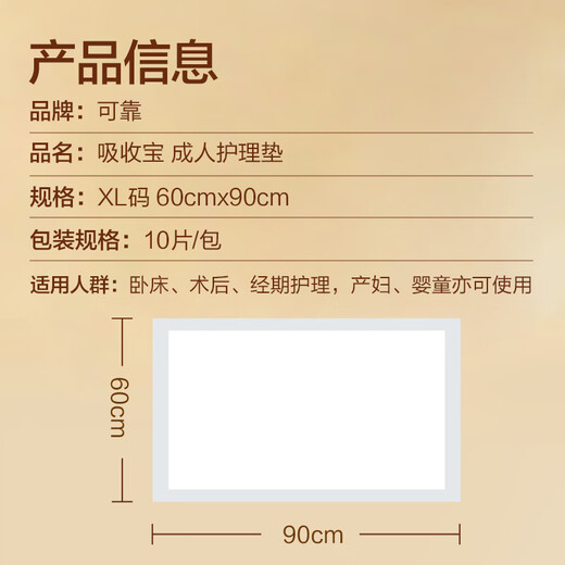 Reliable (COCO) absorbent adult care pad XL50 pieces (60*90cm) elderly diaper pad, puerperium pad, disposable mattress