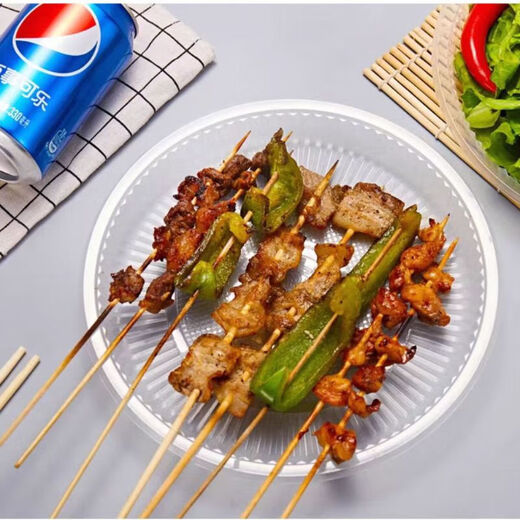 Disposable plates, dishes, dishes, food-grade high-temperature-resistant barbecue plastic discs for home use, outings, 8-inch discs, 50 pcs