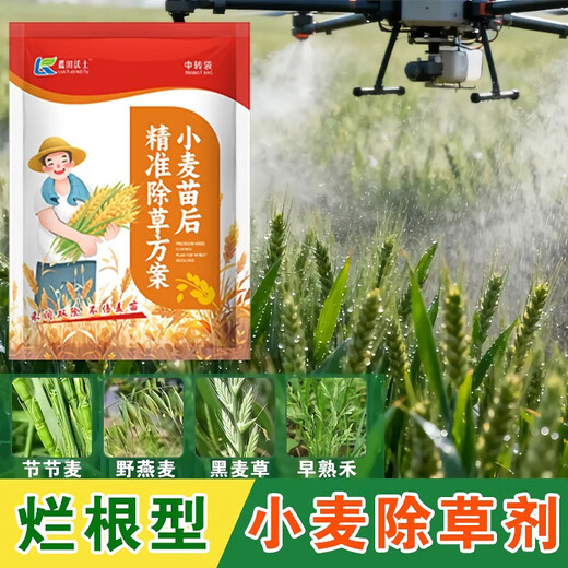 Herbicida de post-emergencia de trigo Jiejie Wheat and Wild Oats, Kanmainiang Hekuo doble matanza sin dañar las plántulas de trigo, paquete de deshierbe de trigo C paquete conjunto de 8 paquetes, elimina Jiejie trigo, bromo, avena silvestre versión mejorada 1 juego