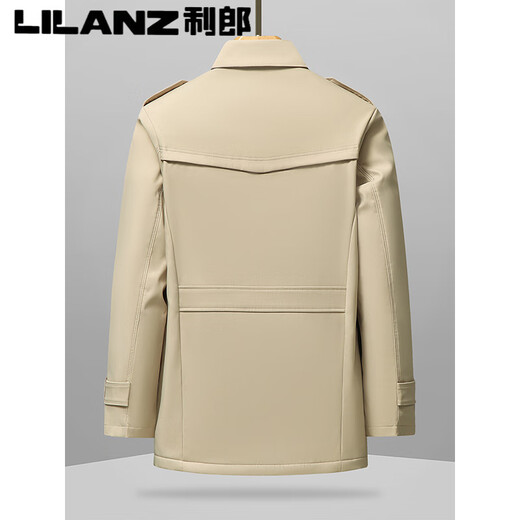Lilang 25 ветровка нового стиля, мужская короткая весенне-осенняя бархатная куртка в британском стиле цвета хаки, деловая повседневная однобортная куртка цвета хаки для молодежи и среднего возраста, весенне-осенняя однобортная куртка M, рекомендуемый вес 90-105 Jin Jin равен 0,5 кг