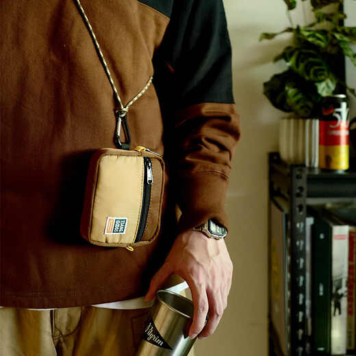 OTHER/Others Tsanggoods mini crossbody small hanging bag card holder ID bag storage bag miscellaneous bag small handbag splicing multi-color dark gray and black