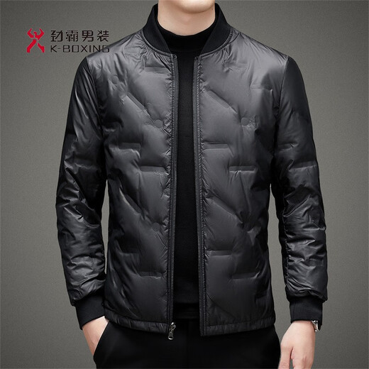 KBXNG Jinba inner liner removable, middle-aged and elderly men's leather, down and velvet leather jacket with thickened and warm lapels, middle-aged and older men, brown 7789y 14XL (190)