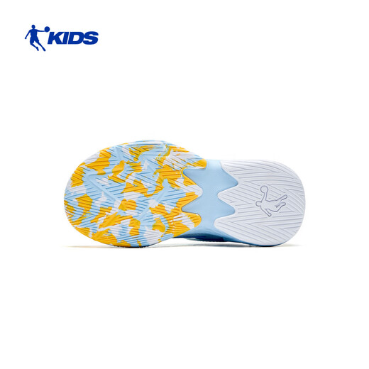 Jordan children's basketball shoes children's spring and autumn sports shoes boys' dense mesh training children's shoes Glacier Blue/Jordan White 28