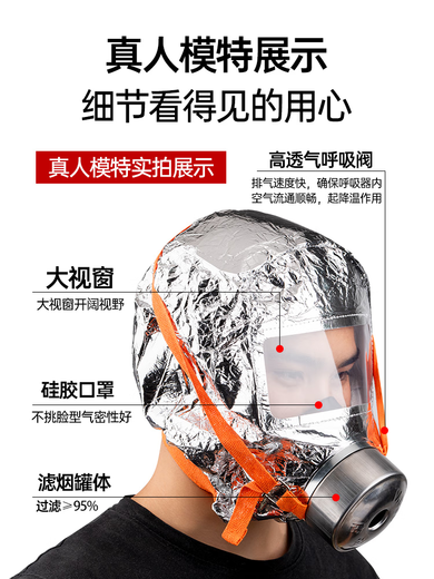Fire mask anti-virus and anti-smoke mask rental hotel fire escape filter self-rescue respirator Tzl30A fire mask children's model