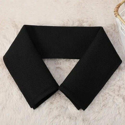 Fat Donglai's same style down jacket collar protector, collar anti-dirty artifact accessories, threaded all-inclusive cotton coat collar protector bag, black no buttonhole threaded collar with + thread, length 54*width 16