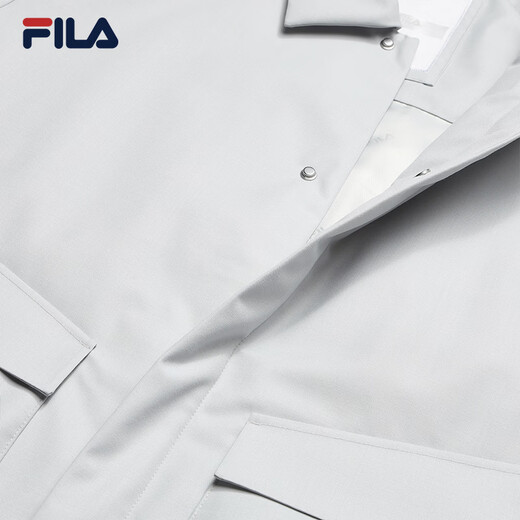 FILA official men's cotton jacket 2026 spring new fashion casual lapel jacket simple and comfortable jacket void gray-GY M 170/92A/M