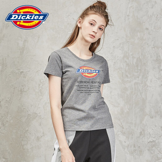 Dickies couple logo printed short-sleeved T-shirt casual short-sleeved top TEEDK000402 white L