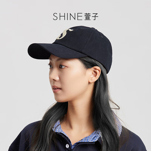 Xuanzi jewelry casual sports baseball cap simple Korean letter hat women's versatile sun hat for travel navy blue M(-cm)