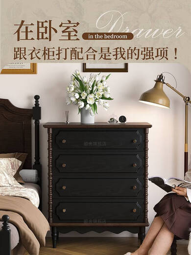 Fantasy French antique chest of drawers, American style storage cabinet, solid wood chest of drawers, bedroom storage cabinet, Medieval IV Lines four drawers + Annie dressing table stool