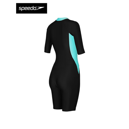 Speedo speedo speedo one-piece boxer swimsuit conservatively covers the belly and looks slimming sun protection water sports fitness surfing swimsuit black sailor blue M (42) (recommended 166-175c72-75kg)