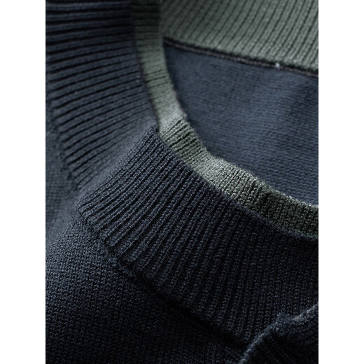 VARWANEO international first-line brand autumn and winter fat Henry collar sweater men's button sweater all-match bottoming shirt plus fat 7552 black XL (120-140) Jin Jin equals 0.5 kg