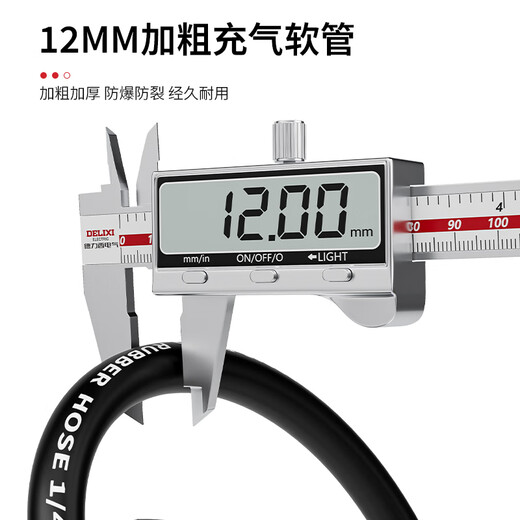 Delixi Electric high-precision digital display tire pressure gauge car tire inflation pressure gauge pointer tire pressure gauge (with silicone surround)