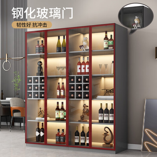 Zhong Zhanggui wine cabinet display cabinet home glass wine cabinet living room wall custom light luxury storage cabinet 2025 new sideboard installation included 0 level 1.8 thickened plate single door 40x40x2