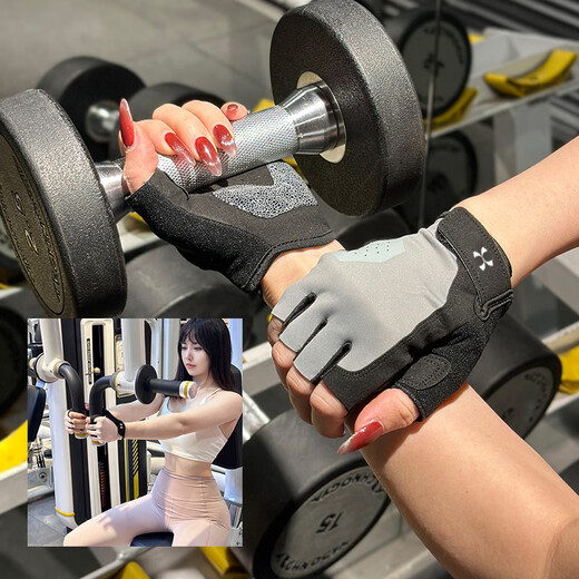 LULULEMENG-YOGA yoga sports gloves for men and women outdoor bicycle half-finger anti-slip gloves shock-proof fitness cycling gloves A03 Yanhong S for girls with small hands