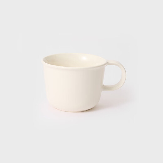 MUJI Stoneware Mug Water Cup New Desktop Coffee Cup with Handle White S 330ml