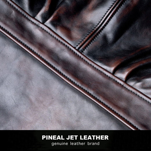 PJL men's new retro tea core horsehide classic 1920 newsboy leather jacket jacket leather jacket tea core color M (130Jin Jin is equal to less than 0.5 kg)