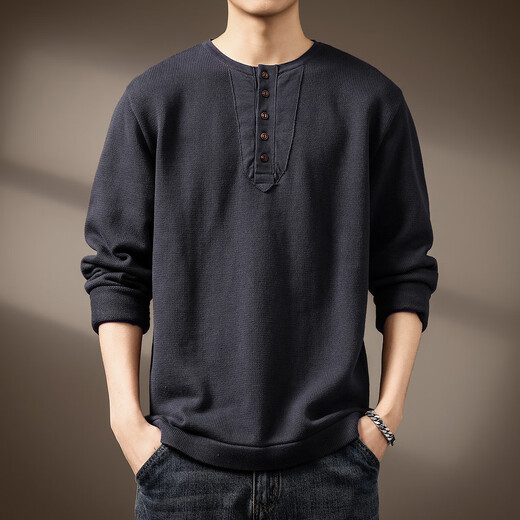 JEEP SPIRIT Jeep high-end Henry collar sweater men's 2025 autumn new bottoming shirt with long-sleeved top men's classic style S suitable for 90-110Jin Jin is equal to 0.5 kg