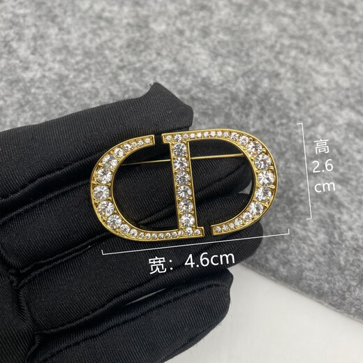 SNQPCD brooch letter brass diamond brooch simple temperament 2025 new fashion corsage sweater style coat suit pin CD diamond brooch