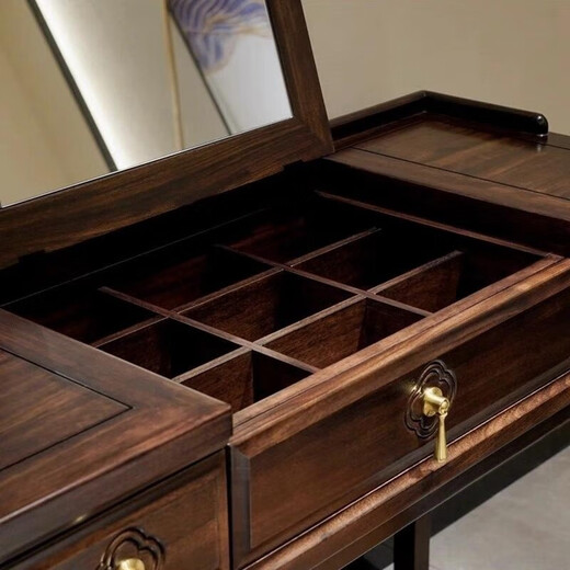 Fantasy Chinese style bedroom dressing table makeup stool modern mirror simple storage solid wood dressing table furniture customization dressing table 1280x450x760mm