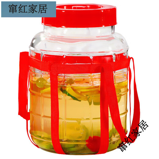 RSRDDY Sichuan pickle jar, extra large glass bottle, sealed jar, pickle jar, wine jar, sugar garlic enzyme bucket, large mouth thickening, thickening 30Jin Jin is equal to 0.5kg + copper faucet