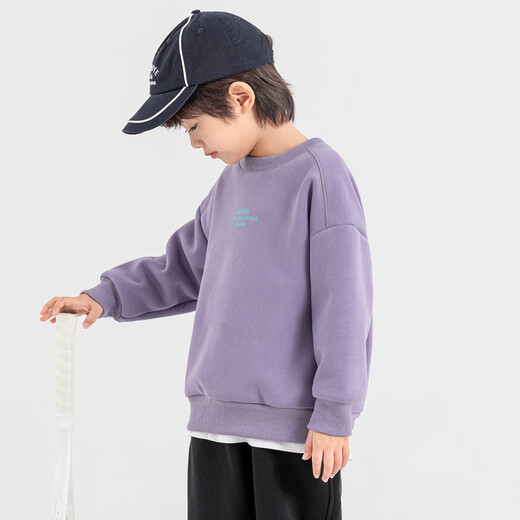 Duojia boys' velvet sweatshirt winter children's clothing long-sleeved casual sports warm bottoming children's simple printed versatile top