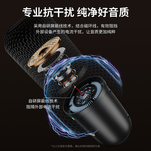 KO-STAR Computer Microphone USB Condenser Microphone Live Sound Card Noise Reduction Professional Recording K Song Game Singing Conference Home Desktop Laptop Mobile Phone Wired Microphone Upgraded + Monitoring Hole + Volume Adjustment + Radio Switch + Mute Switch