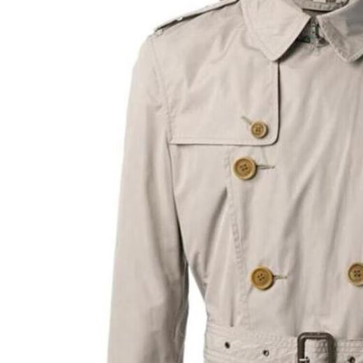 博柏利（BURBERRY）新年礼物纯色双排扣翻领腰带风衣男款卡其色 卡其色 均码 48