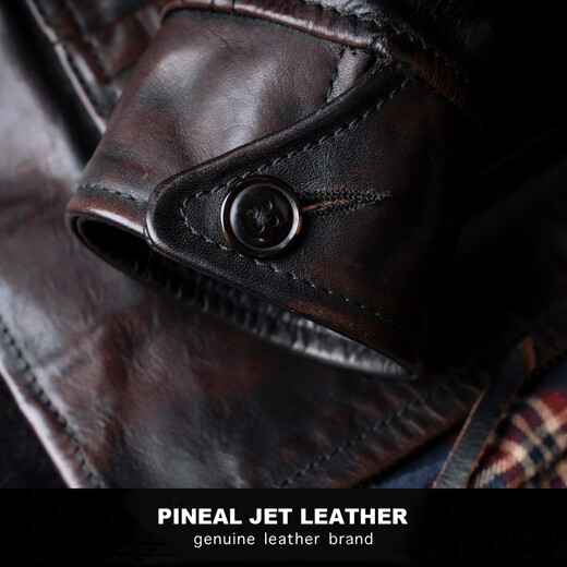 PJL men's new retro tea core horsehide classic 1920 newsboy leather jacket jacket leather jacket tea core color M (130Jin Jin is equal to less than 0.5 kg)