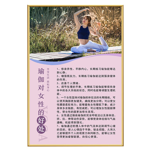 Liu Buding yoga studio wall decoration layout painting Pilates studio postpartum body shaping promotional poster gym 15-Pilates 40 width x 60 height cm PP adhesive sticker painting without board