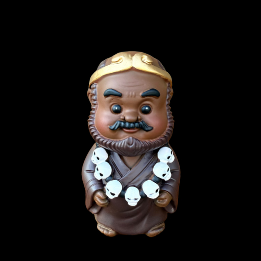 Woying (Journey to the West) Tea Pet Chinese Desktop Tea Pet Lucky Crafts Decoration Purely Handmade Creative National Style Master and Disciple 4 (Painted Color)