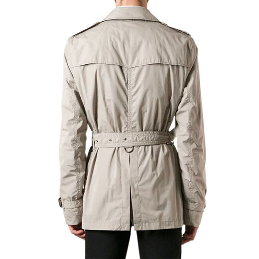 博柏利（BURBERRY）新年礼物纯色双排扣翻领腰带风衣男款卡其色 卡其色 均码 48