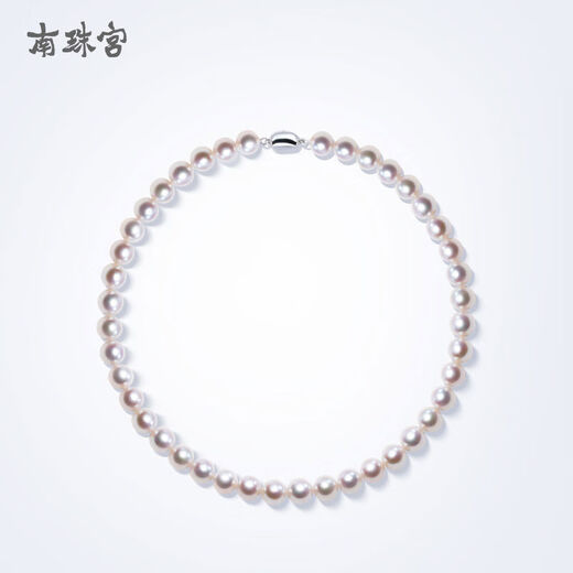 Freshwater Pearl Necklace Mother's Style Women's Near Round Necklace Clavicle Chain Respect Season 8:05-9:00 5mm 925 Silver Stick Buckle Freshwater Pearl Necklace Approximately 44cm44cm