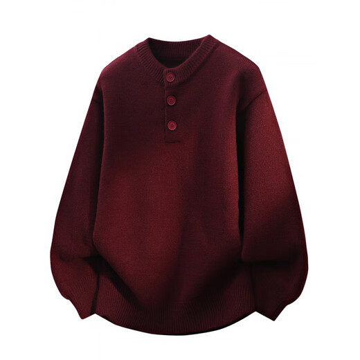 Yinwu Youth Autumn and Winter New Henry Collar Sweater Middle and High School Students Thickened Warm Knitted Sweater Boys Bottom Line Sweater 6313-Black M 90-105Jin Jin is equal to about 0.5 kg