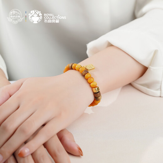 Potala Palace Beeswax Agarwood Bracelet Single Circle Beads for Men and Women 925 Silver Wooden Transfer Bead Bracelet as a Birthday Gift for Girlfriend