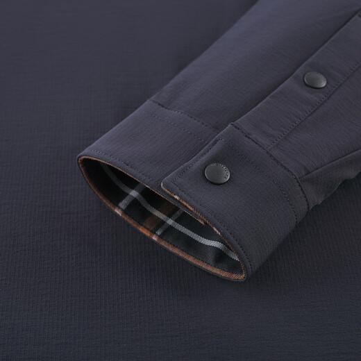 Biyinlefen Fragrance Fabric Autumn Men's Fashion Commuting Light Business Shirt Casual Reversible Long Sleeve Shirt 29 Dark Gray L (105)